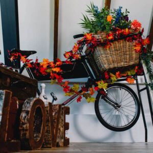 Bike Deli with Basket of Flowers