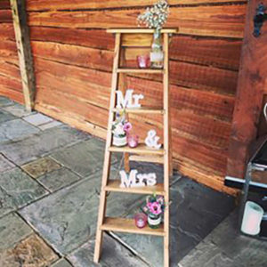 Brown Ladders with Mr & Mrs and 3 Jars